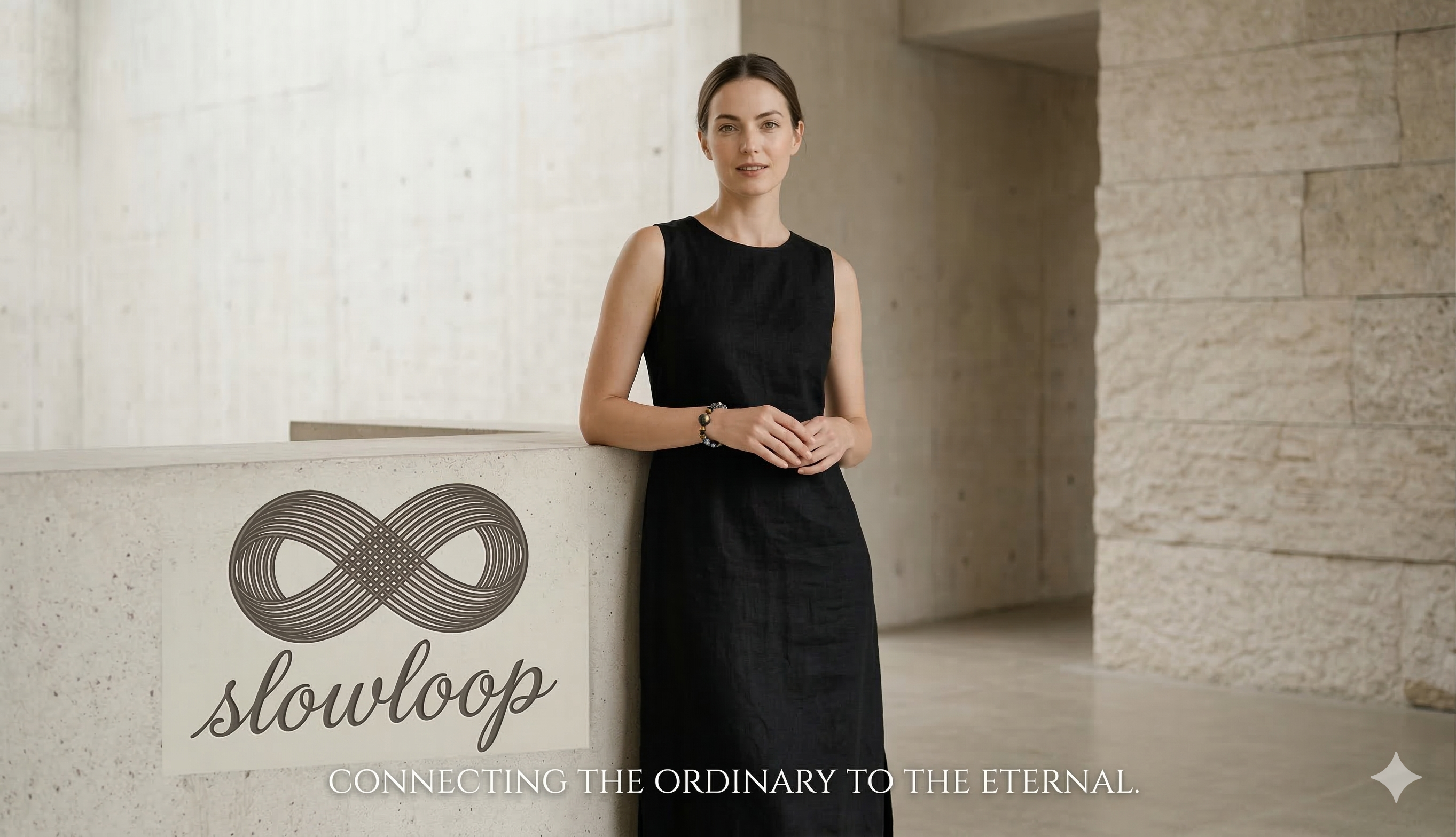 Slowloop | Eternal Flow: Hand-Woven Monochrome Huiwen Bracelet with Golden Tiger’s Eye