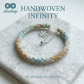 Slowloop | The Infinite Path: Hand-Woven Light Gradient Bracelet with Iridescent Core & Gold Accents