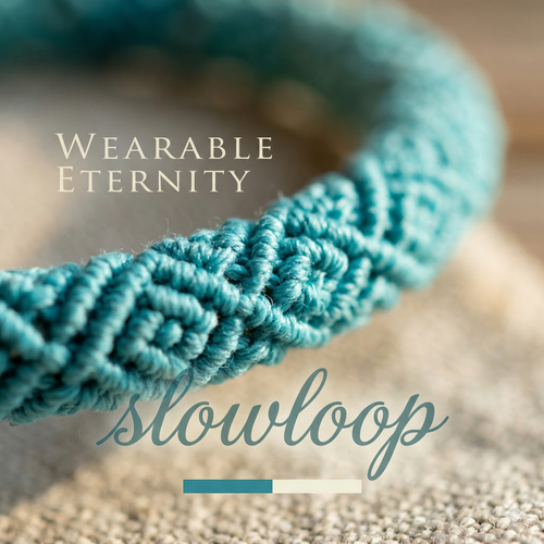 Slowloop | Azure Flow: Hand-Woven Teal Gradient Bracelet with Turquoise & Gold