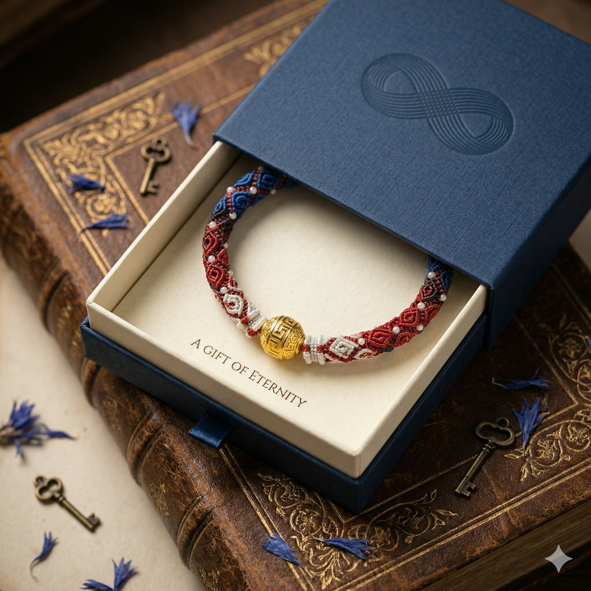 Slowloop | Verdant Veil: The Great Harmony Hand-Woven Bracelet with Spiral Pendant & Pearl Accents